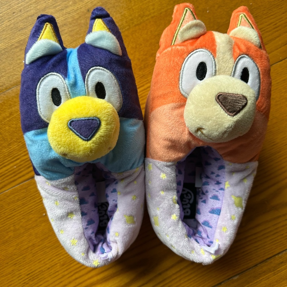 Ground Up Bluey & Bingo Kids Slippers Size 9/10